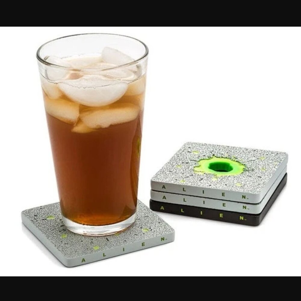 ThinkGeek Alien Acid Drip Coasters - Set of 4